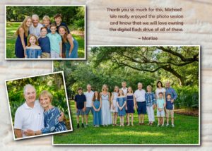 Three generations of family for photos near the beach on Kiawah Island, with a nice review from customers