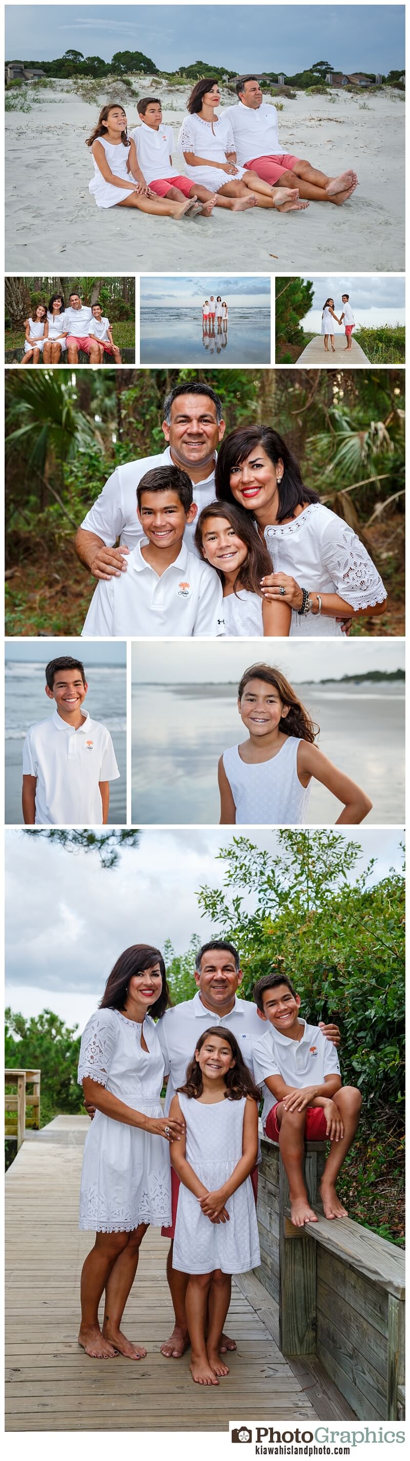 coordinating outfits family photo session on Kiawah Island