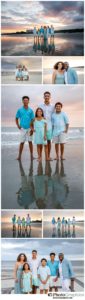 family of six portrait collage on Kiawah Island, Kiawah Island Photographer, Photographics Photography