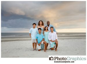 family photo session posing at the beach on Kiawah Island