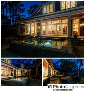 Outside of a home during twilight on Kiawah Island for Real Estate Company