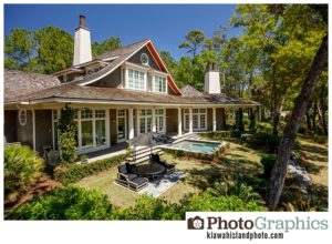 Exterior of a home with pool in Kiawah Island - real estate photography