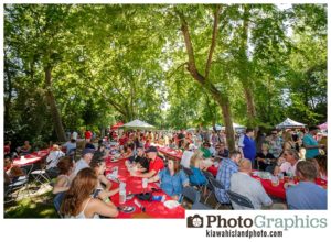 Eating food at the Charleston Beer Garden - Event Photography
