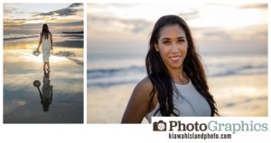 Lady on the beach at sunset at Kiawah Island for family photography