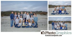 Beach family photos - large group photography - Kiawah Island