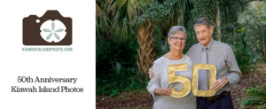 50 Anniversary sign for family photos - Kiawah Island family photos