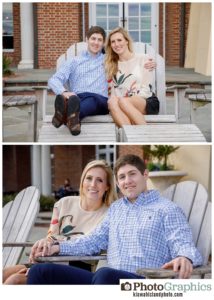 Couple smilling for camera after gettine engaged - couple photography Kiawah Island
