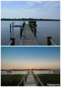 Dock at a home on Kiawah Island. Before and after photos
