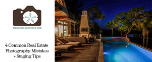 Twilight photo of a pool on Kiawah Island - talking about common real estate photography mistakes